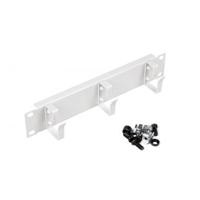 Cable Management Panel 10" Equip 3x Rings 1U Grey