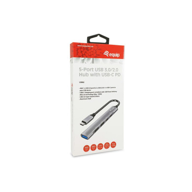 Hub USB-C Equip 5 Portas USB3 2xUSB2 2xUSB-C 100W