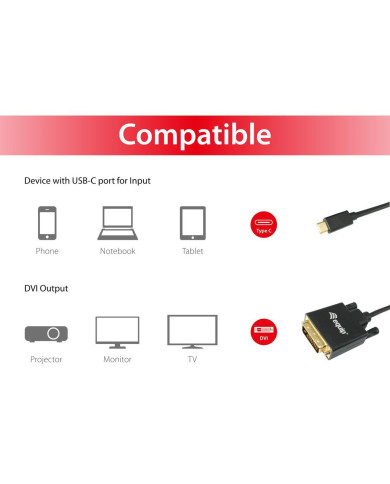 Cabo Equip USB-C-> DVI-D Dual M/M 1.8m