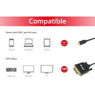 Cabo Equip USB-C-> DVI-D Dual M/M 1.8m