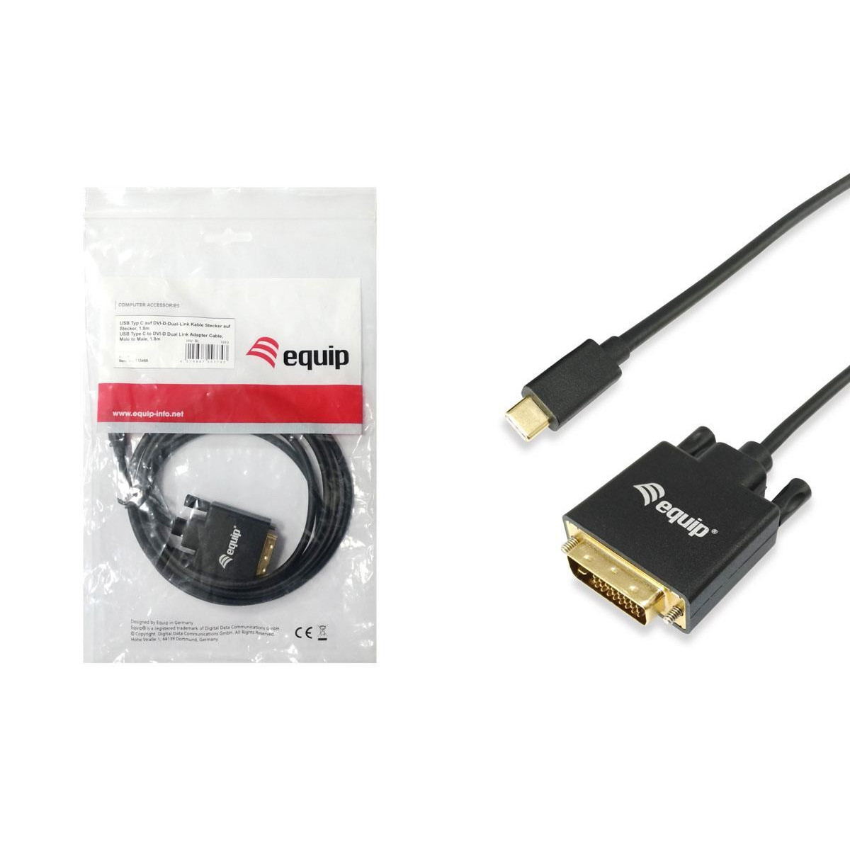 Cabo Equip USB-C-> DVI-D Dual M/M 1.8m