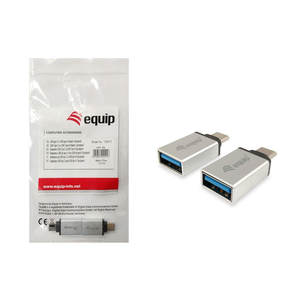 Adaptador Equip USB-C -> USB-A M/F (2x)