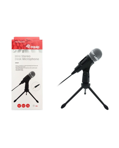 Microfone Equip Mini Stereo c/ Tripé 3.5mm 1.8m BK