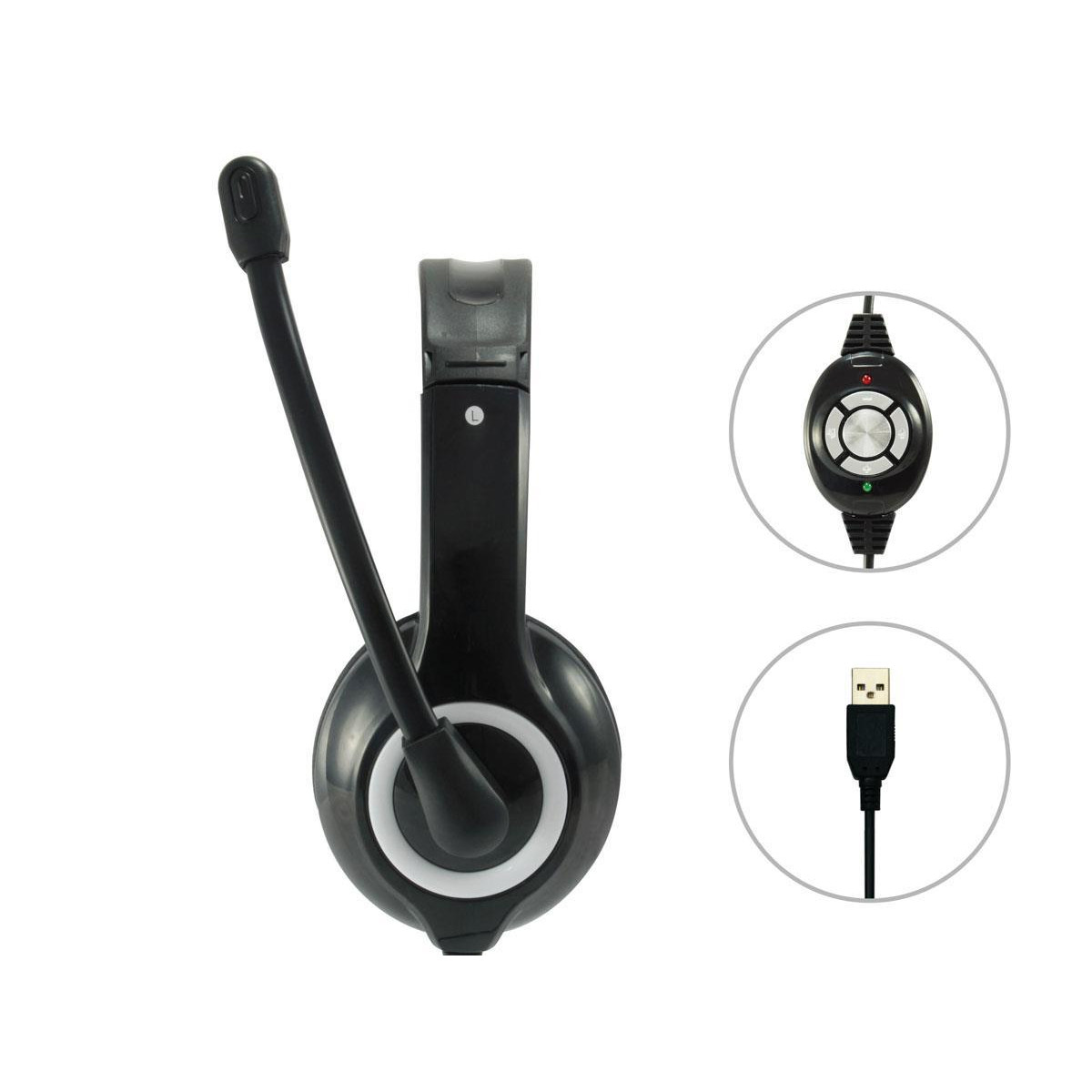 Headset Equip USB Stereo Black 2m