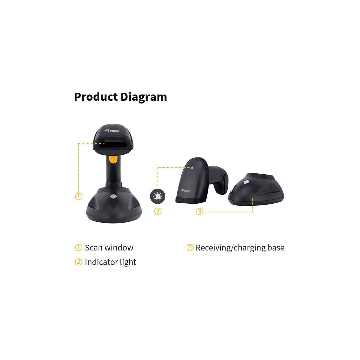 Leitor Codigos Barras Equip 351026 2D LR Wifi Stan