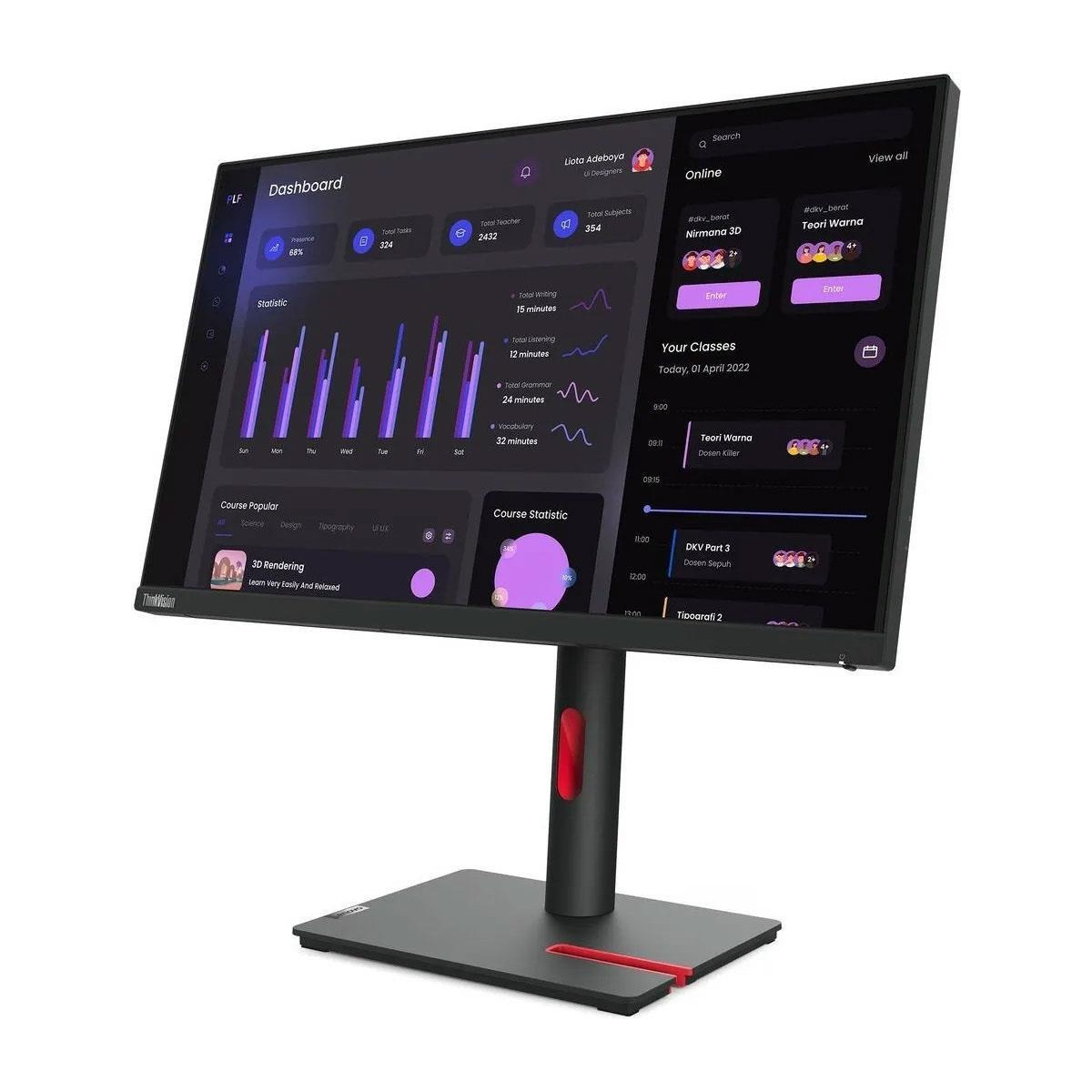 Monitor 24" Lenovo T24i-30 FHD IPS HDMI VGA DP 3Y