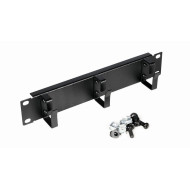 Cable Management Panel 10" Equip 3x Rings 1U Black