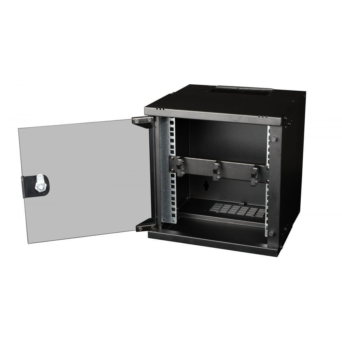 Cable Management Panel 10" Equip 3x Rings 1U Black