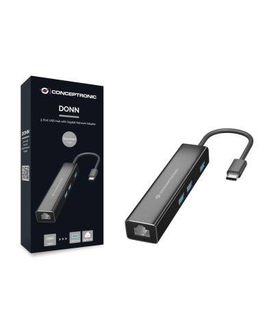 Adaptador Conceptronic USB 3.2 -> RJ45 4x USB 3.2