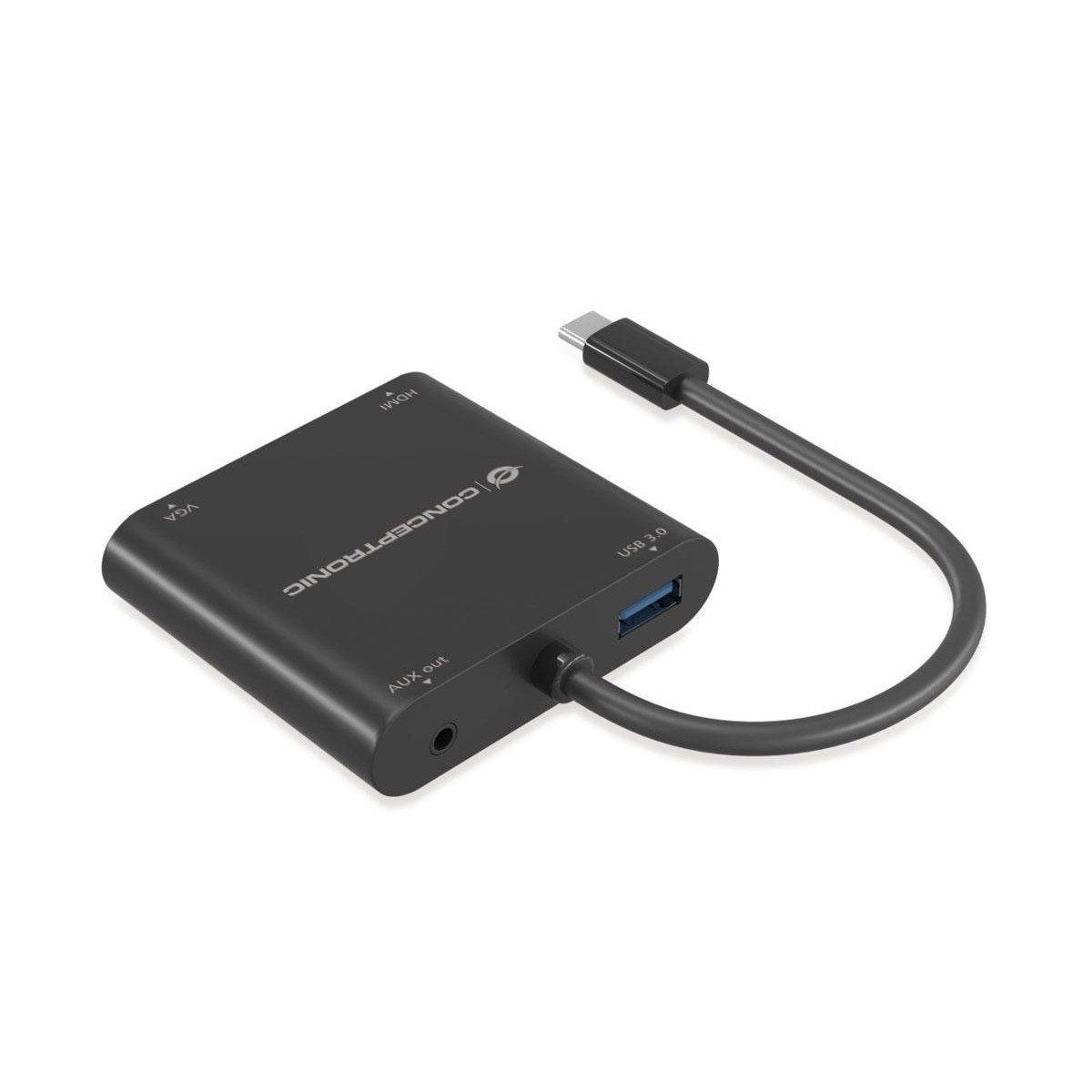 Adaptador Conceptronic USB-C -> VGA HDMI USB AUX