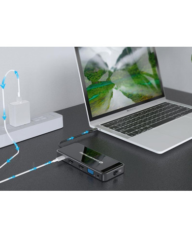 Dock Conceptronic Usb-C Hdmi 3xUsb3 Usb-C Lan 100W