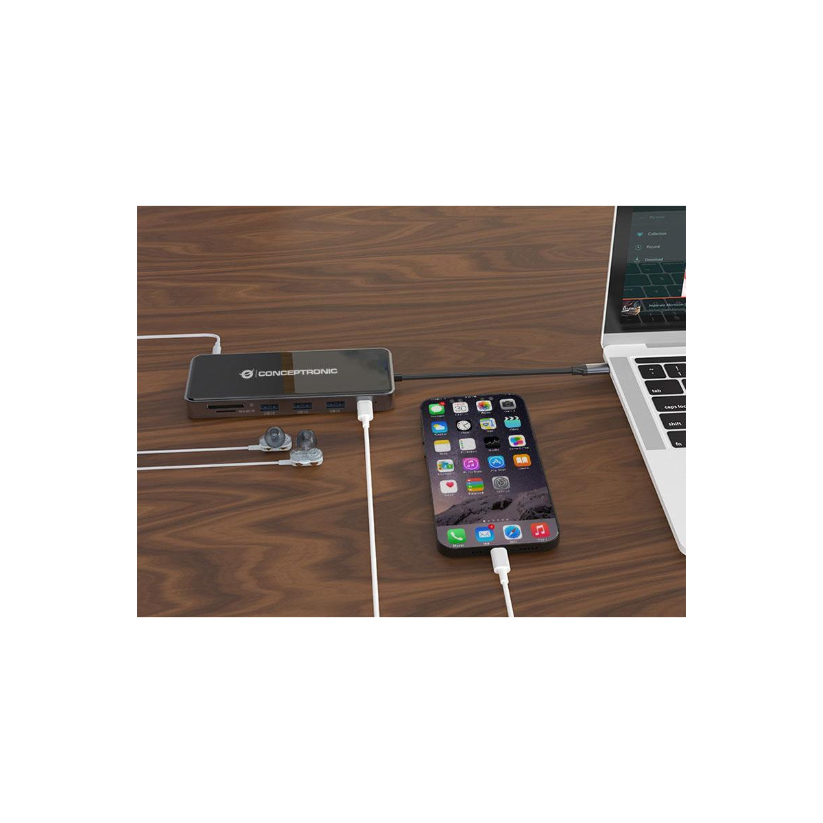 Dock Conceptronic Usb-C Hdmi 3xUsb3 Usb-C Lan 100W