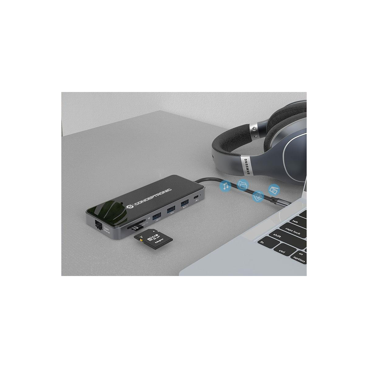 Dock Conceptronic Usb-C Hdmi 3xUsb3 Usb-C Lan 100W