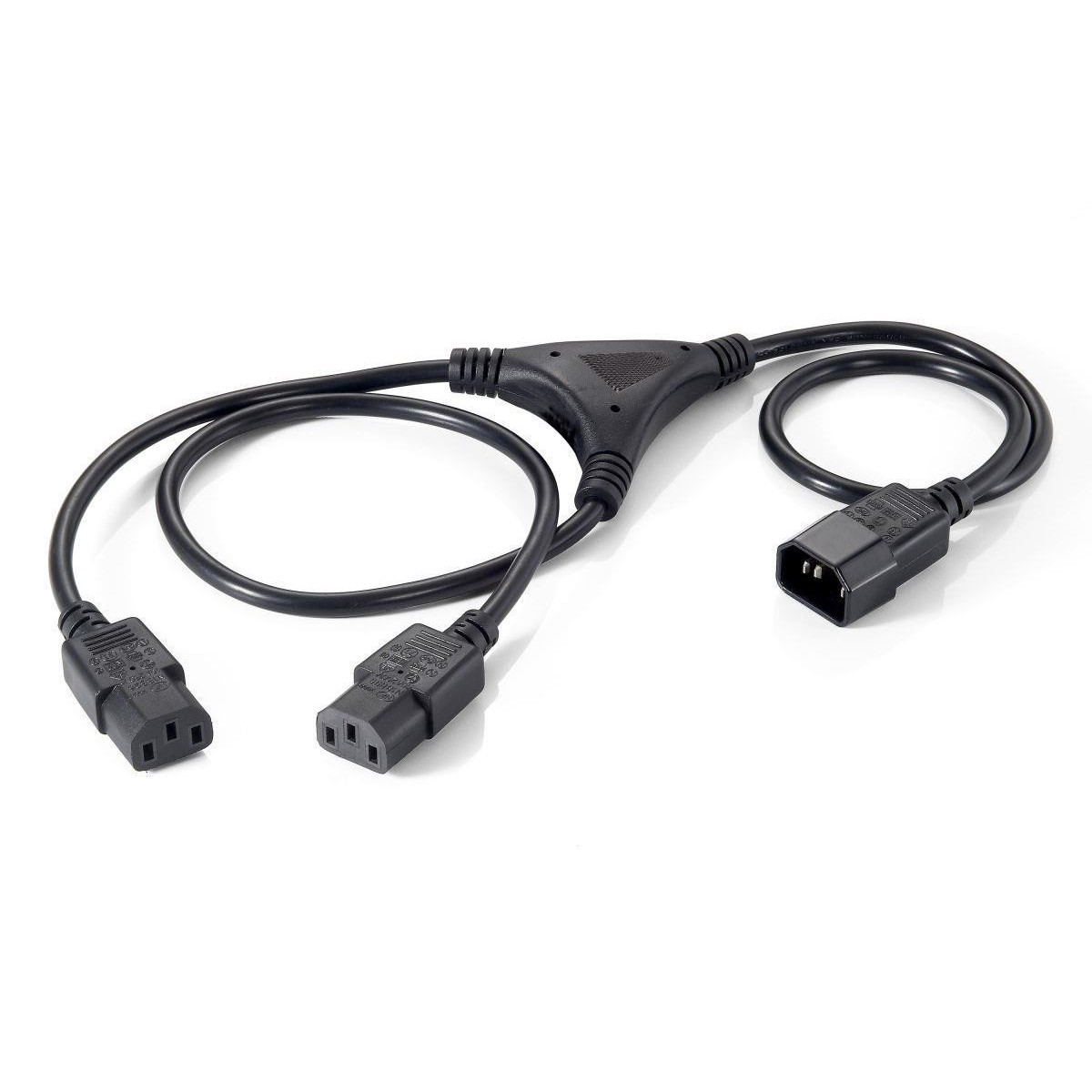 Cabo Power Equip C14 (M) -> 2x C13 (F) 1.6m Black
