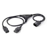 Cabo Power Equip C14 (M) -> 2x C13 (F) 1.6m Black