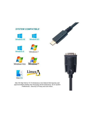 Cabo Adaptador Equip USB-C -> Serial RS232 1.5m