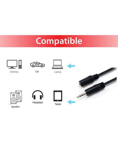 Cabo Audio Equip Extensão 3.5mm M/F 2.5m