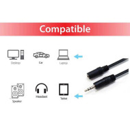 Cabo Audio Equip Extensão 3.5mm M/F 2.5m
