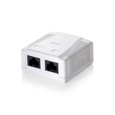 Mount Box Equip Premium 2-Port Surface Cat6 White