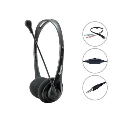 Headset Equip Chat 3.5mm c/ Adaptador Black 2m