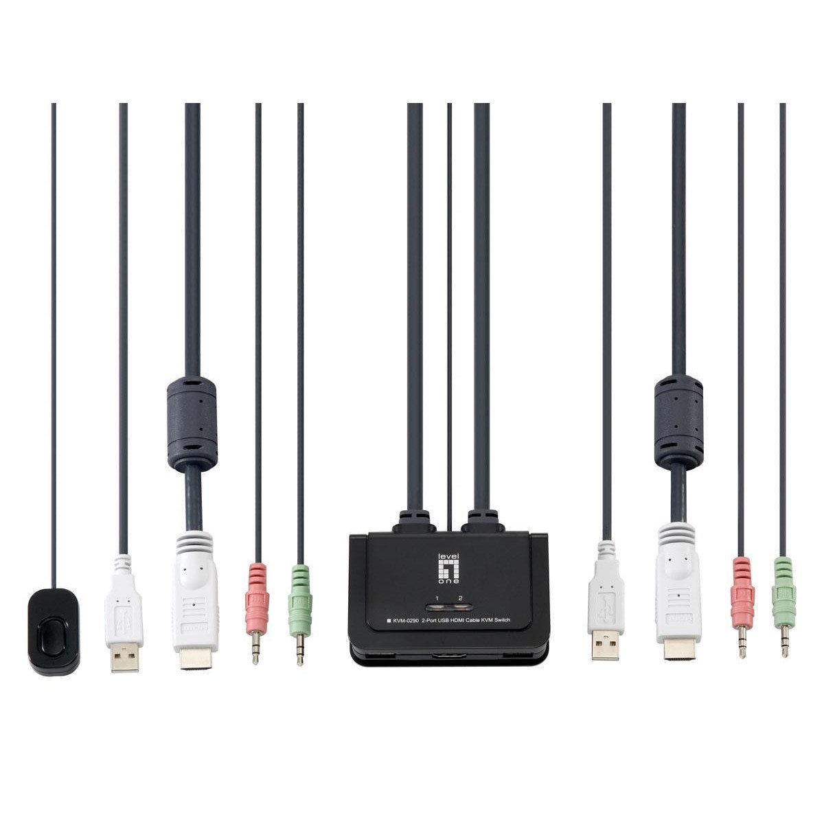 KVM Switch LevelOne 2-Port USB HDMI 1080p