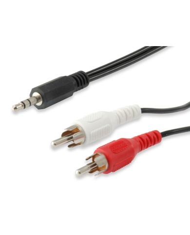 Cabo Audio Equip mini Jack 3.5mm Macho p/ 2xRCA  Macho stereo 2.5m