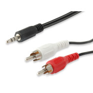 Cabo Audio Equip mini Jack 3.5mm Macho p/ 2xRCA  Macho stereo 2.5m