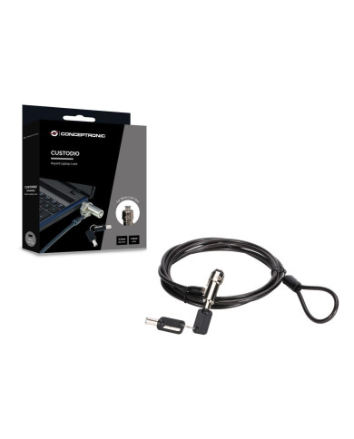 Cadeado p/ portátil Conceptronic Nano Lock Slot c/ chave 1.8m