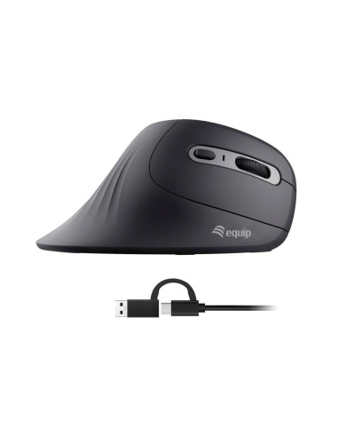 Rato Equip Ergonomic Vertical 7200dpi USB-C + A Black