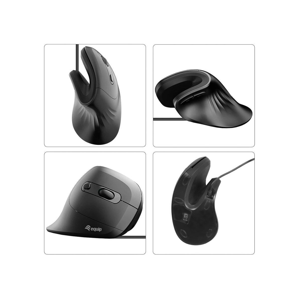 Rato Equip Ergonomic Vertical 7200dpi USB-C + A Black