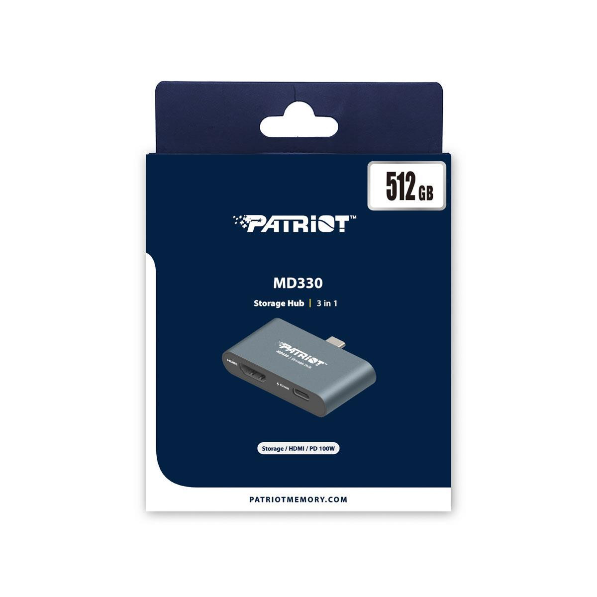 Patriot Mobile Hub 512Gb HDMI 4K@60Hz PD3 100W USB 3.2 Gen1 Type-C