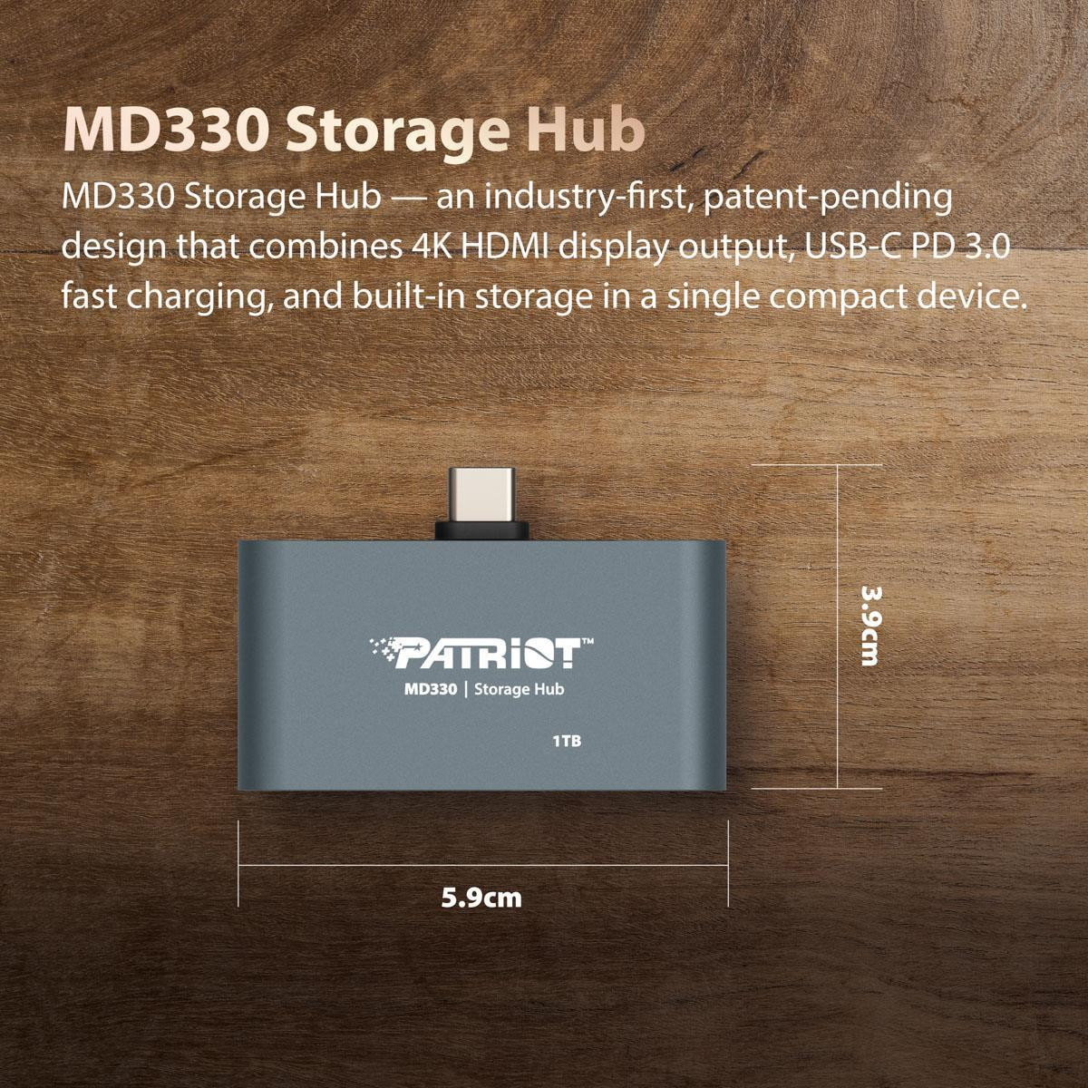 Patriot Mobile Hub 512Gb HDMI 4K@60Hz PD3 100W USB 3.2 Gen1 Type-C
