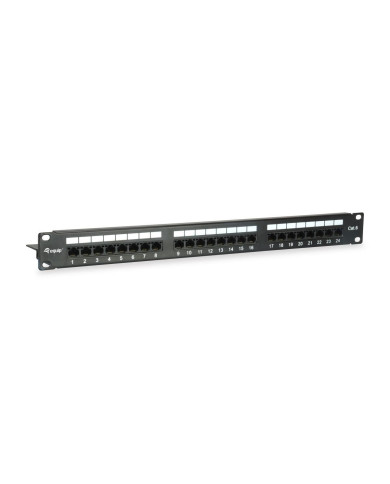 Patch Panel 19" Equip Cat6 Unshielded 24p 1U Black