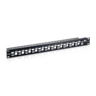 Patch Panel 19" Equip Cat6A Keystone Shielded 1U Black