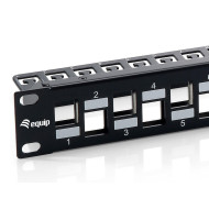 Patch Panel 19" Equip Cat6A Keystone Shielded 1U Black