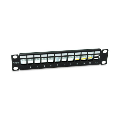 Patch Panel 10" Equip 12-Port Keystone Shielded 1U Black