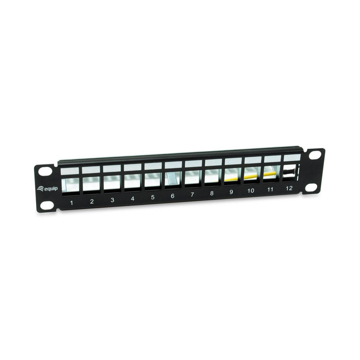 Patch Panel 10" Equip 12-Port Keystone Shielded 1U Black