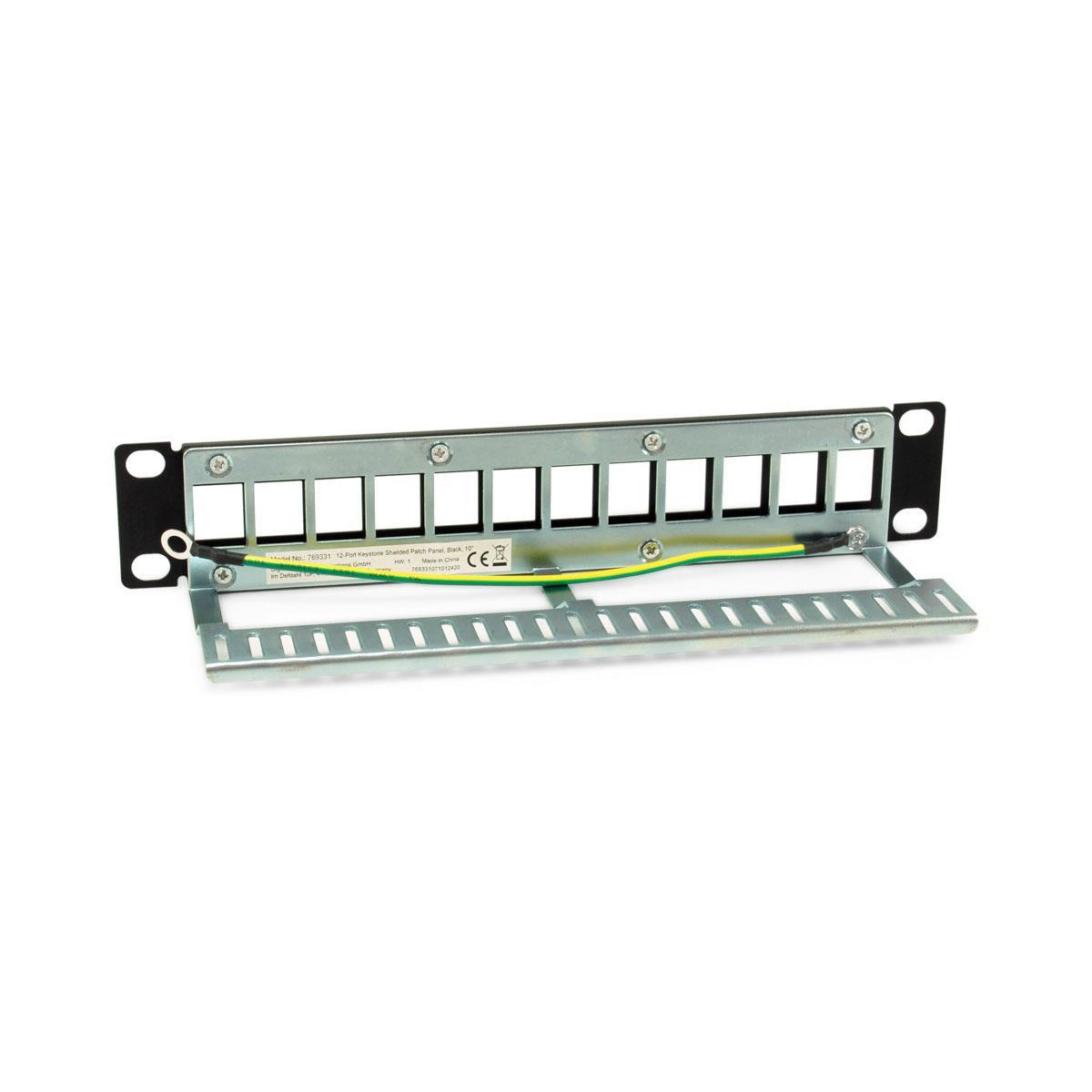 Patch Panel 10" Equip 12-Port Keystone Shielded 1U Black