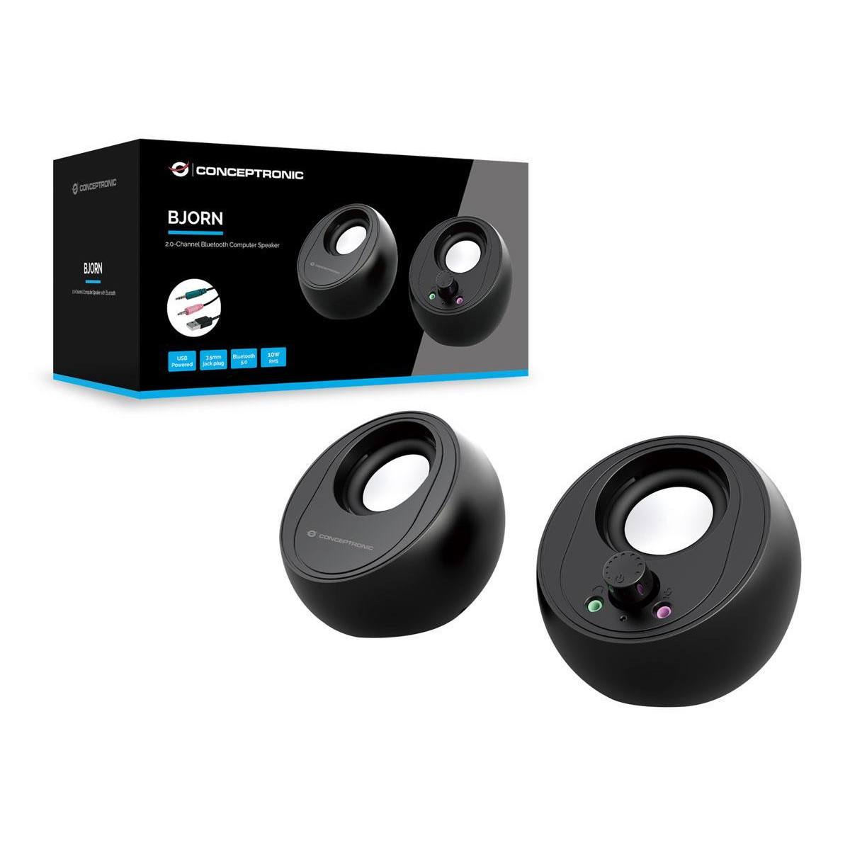 Colunas Conceptronic Bluetooth 2.0 2x Jack USB 10W