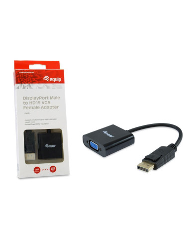 Adaptador Equip DisplayPort -> VGA M/F Black