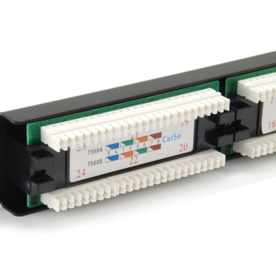 Patch Panel 19" Equip Premium Cat5e 24p 1U Black