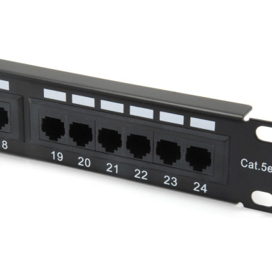 Patch Panel 19" Equip Premium Cat5e 24p 1U Black