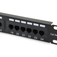 Patch Panel 19" Equip Premium Cat5e 24p 1U Black