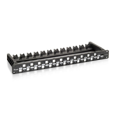 Patch Panel 19" Equip Cat6A 24p Keystone 1U Black