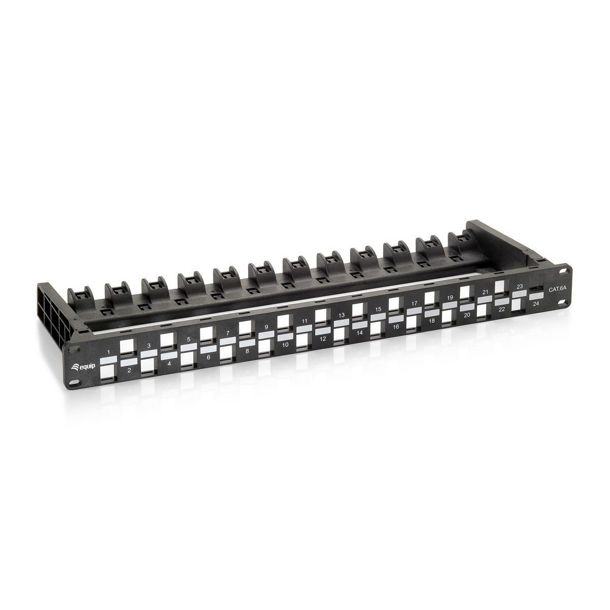 Patch Panel 19" Equip Cat6A 24p Keystone 1U Black