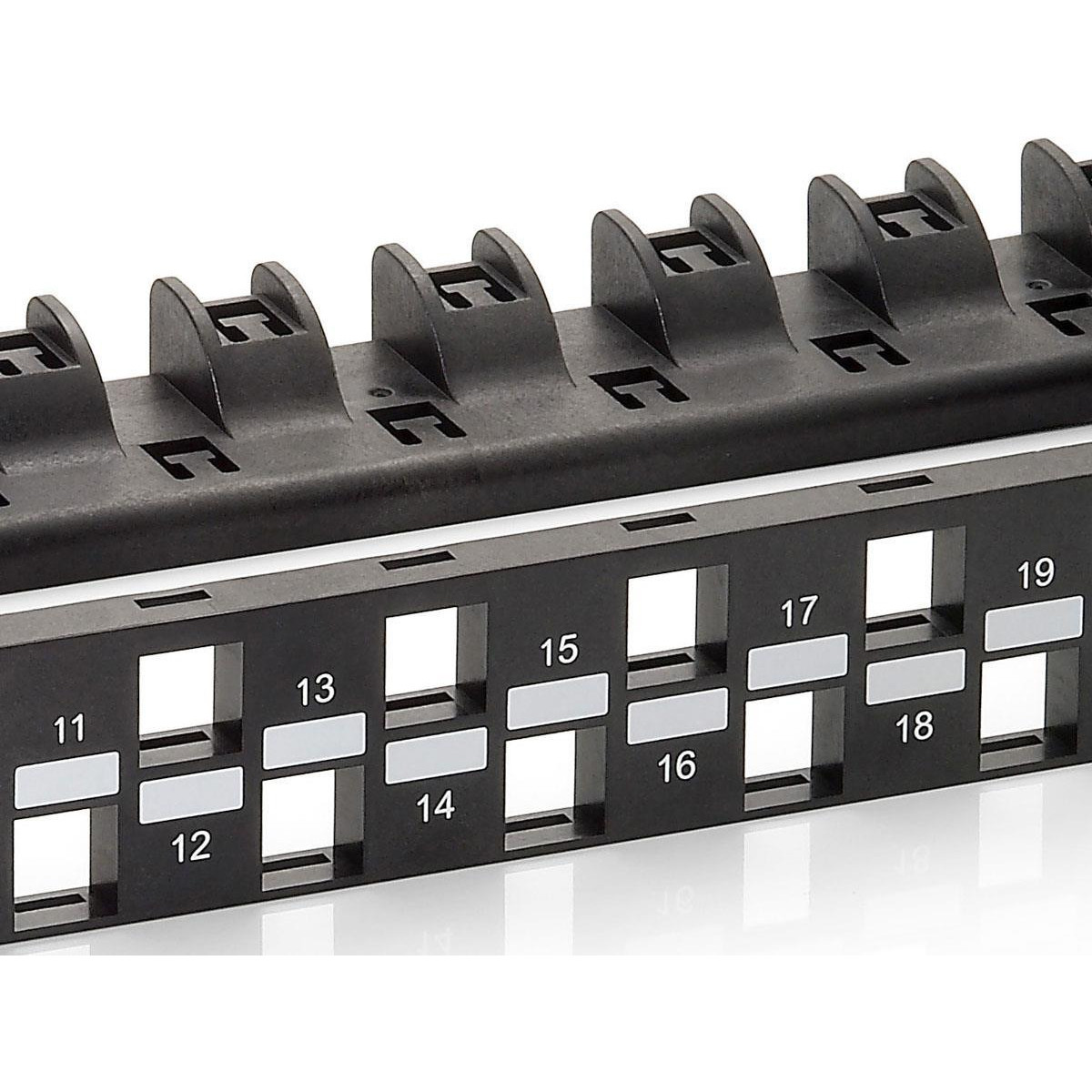 Patch Panel 19" Equip Cat6A 24p Keystone 1U Black
