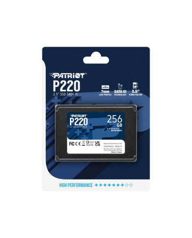 Disco SSD Patriot P220 256GB SATA3 2.5" 550R/490W