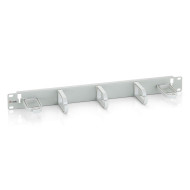 Cable Management Panel 19" Equip 5x Rings Rack Mount Light Grey