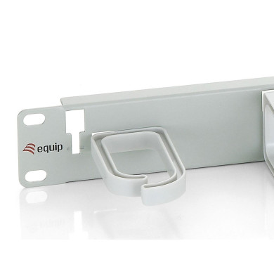 Cable Management Panel 19" Equip 5x Rings Rack Mount Light Grey