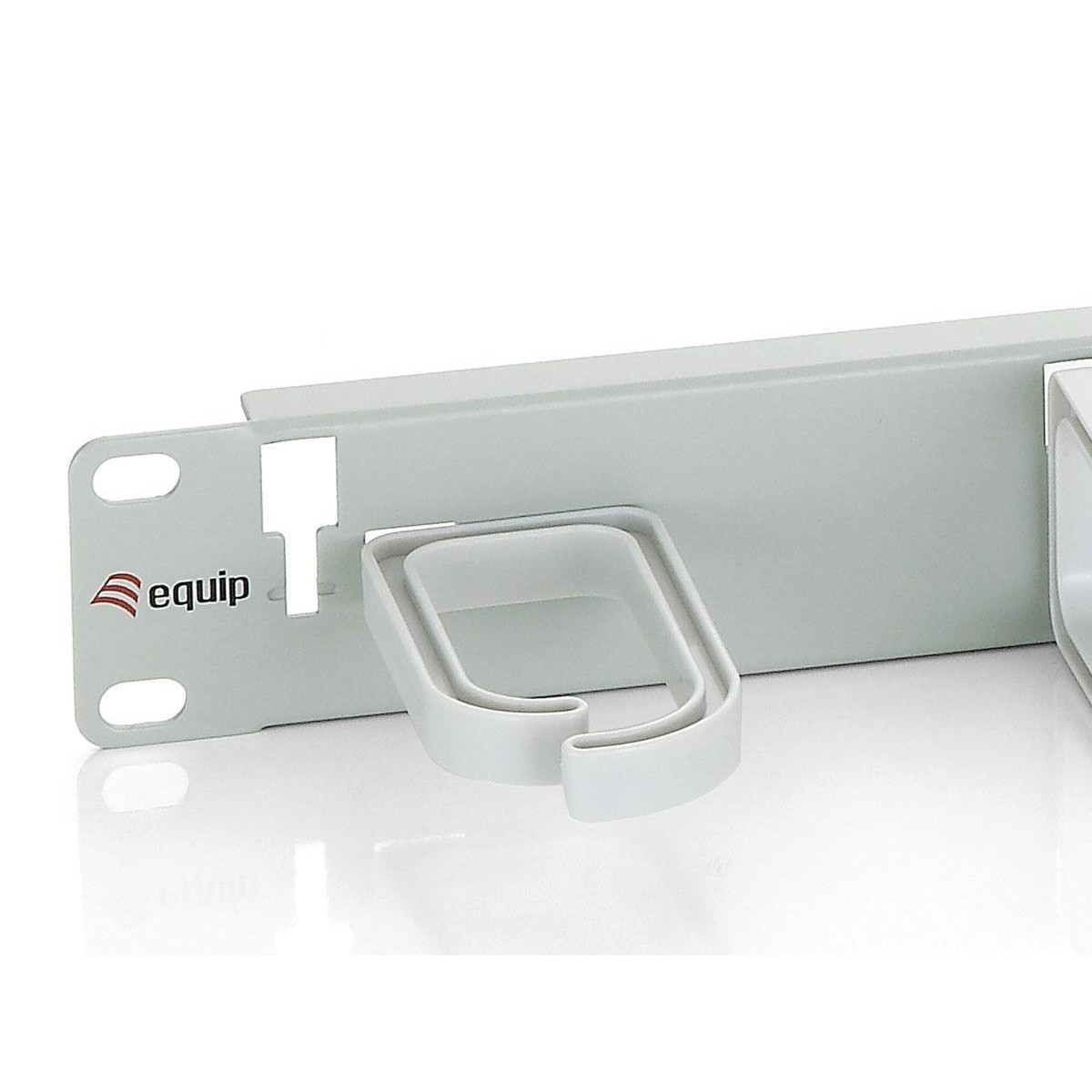 Cable Management Panel 19" Equip 5x Rings Rack Mount Light Grey